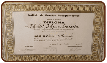 Felicidad Folguerá Fernández Diploma de estudios psicólogos